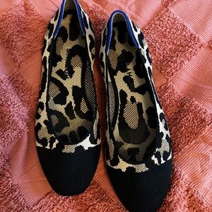 Rothy's Black and Tan Leopard Print Flats